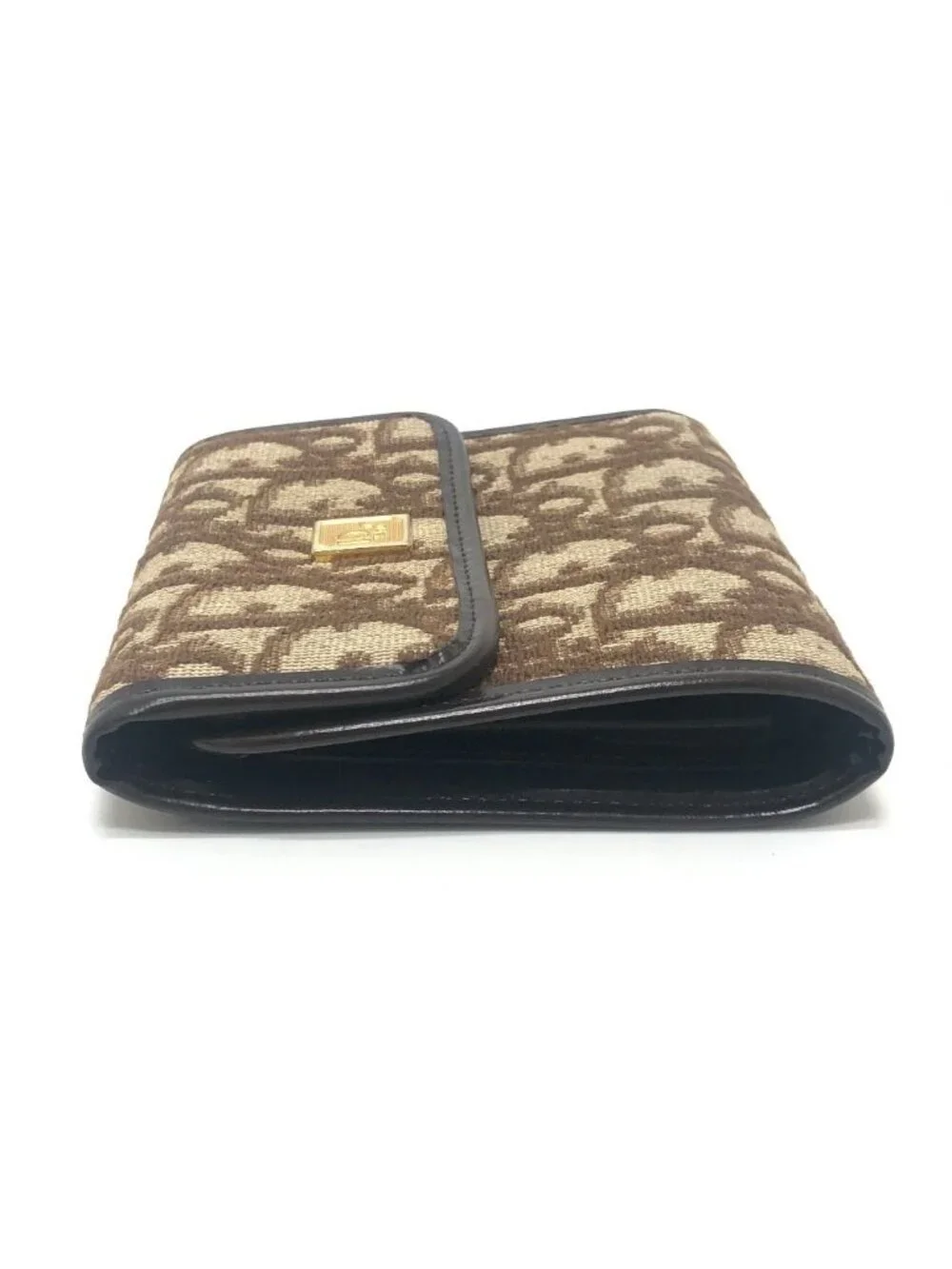 Dior Trifold Wallet Trotter Pattern Canvas Brown